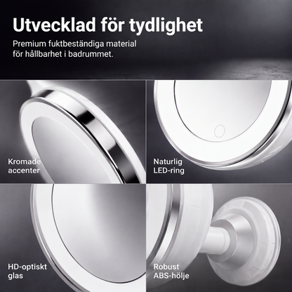 ⏳🔥NUR FÜR KURZE ZEIT 50 % RABATT! ⏰💄10-fach vergrößernder Kosmetikspiegel – LED-Licht & Saugnapf für Make-up und Hautpflege