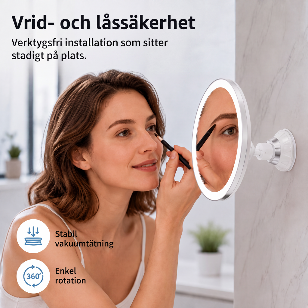 ⏳🔥NUR FÜR KURZE ZEIT 50 % RABATT! ⏰💄10-fach vergrößernder Kosmetikspiegel – LED-Licht & Saugnapf für Make-up und Hautpflege