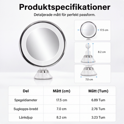 ⏳🔥NUR FÜR KURZE ZEIT 50 % RABATT! ⏰💄10-fach vergrößernder Kosmetikspiegel – LED-Licht & Saugnapf für Make-up und Hautpflege