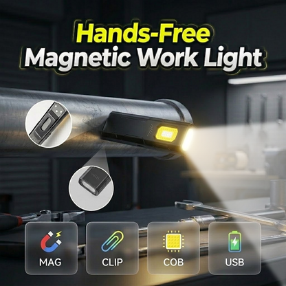 💡 50 % Rabatt ! Magnetische Arbeitsleuchte – Freihändiges Arbeiten, extrem hell! 🧲 Überall befestigbar, zwei Lichtmodi, ultraleicht 🔋