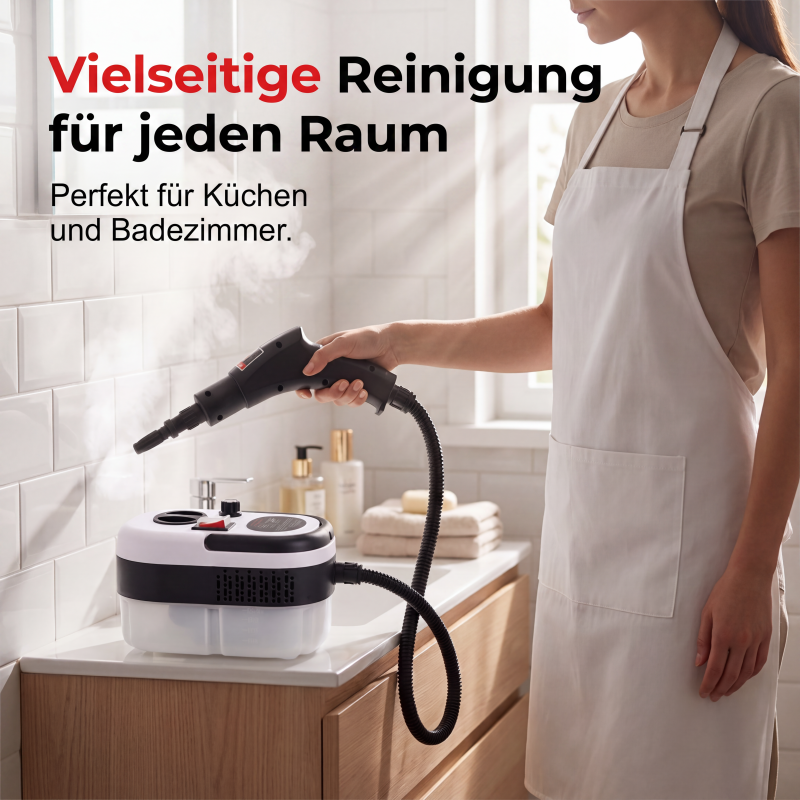 💨 50% RABATT! 🔥 Mehrzweck-Hochdruckdampfreiniger – Starke Dampfleistung, vielseitig & chemiefrei – Ideal für Küche, Bad & Auto 🏠