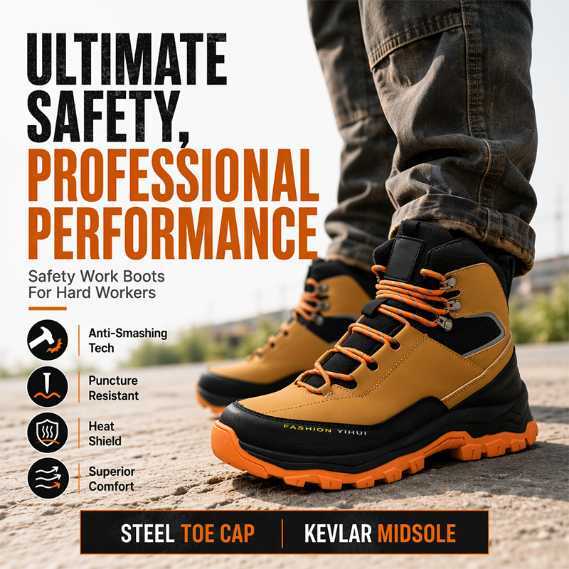 👟 50% RABATT! 🏗️ Sicherheitsschuhe mit Stahlkappe & Durchstichschutz – Mesh + Kunstleder, rutschfeste Sohle – Ideal für Baustelle & Werkstatt 💪