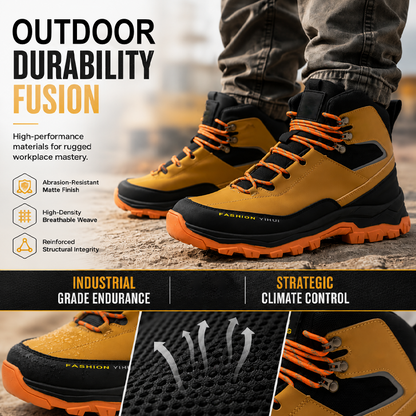 👟 50% RABATT! 🏗️ Sicherheitsschuhe mit Stahlkappe & Durchstichschutz – Mesh + Kunstleder, rutschfeste Sohle – Ideal für Baustelle & Werkstatt 💪