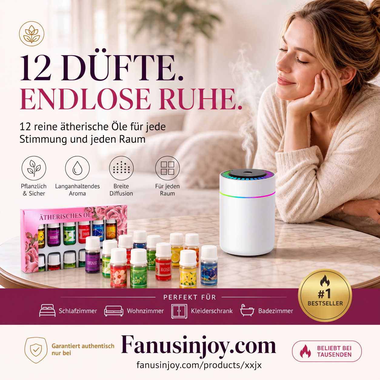 【🔥Limitiertes Angebot – 50 % Rabatt! 】🎁🌺Der frische Duft hebt Ihre Stimmung! 🌷12er-Set wasserlösliche ätherische Öle