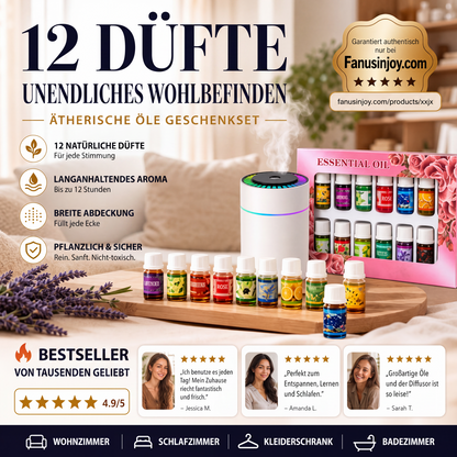 【🔥Limitiertes Angebot – 50 % Rabatt! 】🎁🌺Der frische Duft hebt Ihre Stimmung! 🌷12er-Set wasserlösliche ätherische Öle