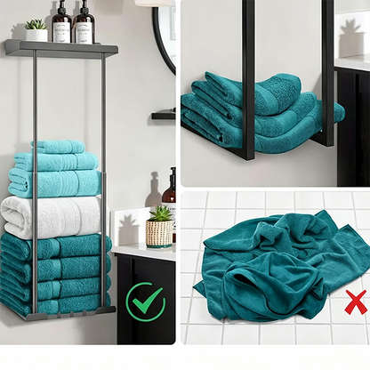 【⏳Limitiertes Angebot – 50 % Rabatt!!】🛁 Ausziehbarer Badezimmer-Handtuchhalter – 38–75 cm höhenverstellbar, Kohlenstoffstahl, bohrerfreie Wandmontage