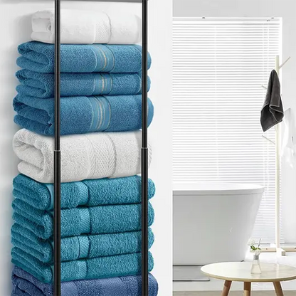 【⏳Limitiertes Angebot – 50 % Rabatt!!】🛁 Ausziehbarer Badezimmer-Handtuchhalter – 38–75 cm höhenverstellbar, Kohlenstoffstahl, bohrerfreie Wandmontage