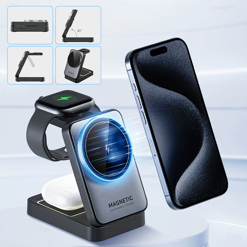 💥 50 % Rabatt ! 3-in-1 Wireless Ladestation – Kein Kabel, volle Power! 🔌 Alles gleichzeitig laden, faltet sich flach, blitzschnell ⚡ Limitiertes Angebot ⏳
