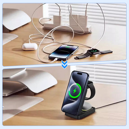 💥 50 % Rabatt ! 3-in-1 Wireless Ladestation – Kein Kabel, volle Power! 🔌 Alles gleichzeitig laden, faltet sich flach, blitzschnell ⚡ Limitiertes Angebot ⏳