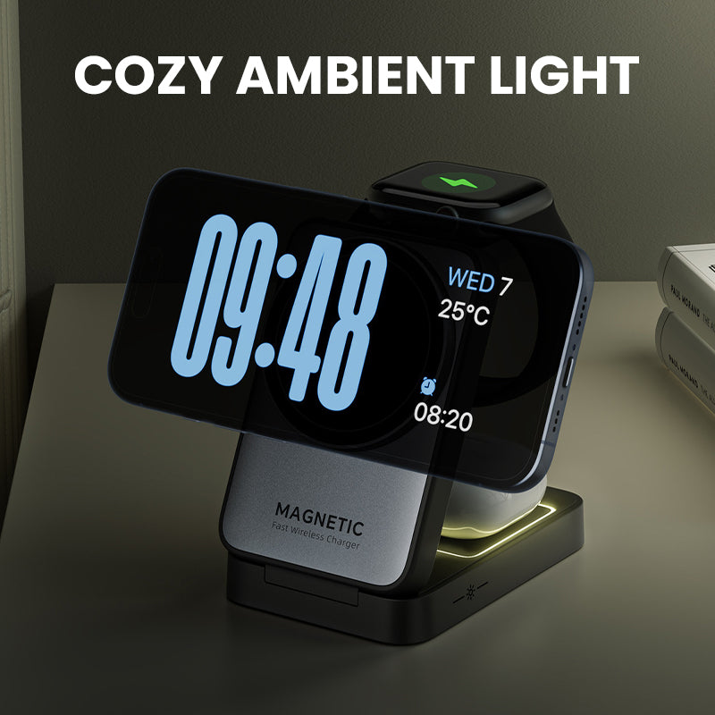 💥 50 % Rabatt ! 3-in-1 Wireless Ladestation – Kein Kabel, volle Power! 🔌 Alles gleichzeitig laden, faltet sich flach, blitzschnell ⚡ Limitiertes Angebot ⏳