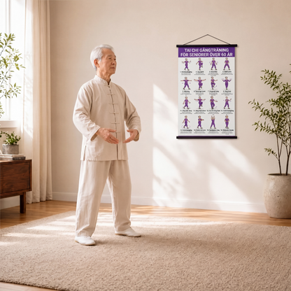 🔥🎁JETZT 50% RABATT!🧘📋Tai-Chi-Trainingsposter für Senioren – Leicht nachvollziehbare Übungen, große Schrift und Illustrationen – Sanfte tägliche Übungen für Gleichgewicht und Beweglichkeit💪