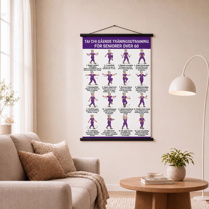 🔥🎁JETZT 50% RABATT!🧘📋Tai-Chi-Trainingsposter für Senioren – Leicht nachvollziehbare Übungen, große Schrift und Illustrationen – Sanfte tägliche Übungen für Gleichgewicht und Beweglichkeit💪