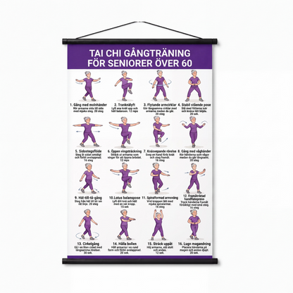 🔥🎁JETZT 50% RABATT!🧘📋Tai-Chi-Trainingsposter für Senioren – Leicht nachvollziehbare Übungen, große Schrift und Illustrationen – Sanfte tägliche Übungen für Gleichgewicht und Beweglichkeit💪