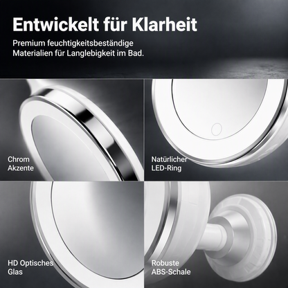💥 50 % Rabatt ! Schminkspiegel 10-fach mit LED-Licht – Kein Bohren, voller Durchblick! 💄 Überall anbringbar, beleuchtet perfekt, 360° schwenkbar ✨ Limitiertes Angebot ⏳