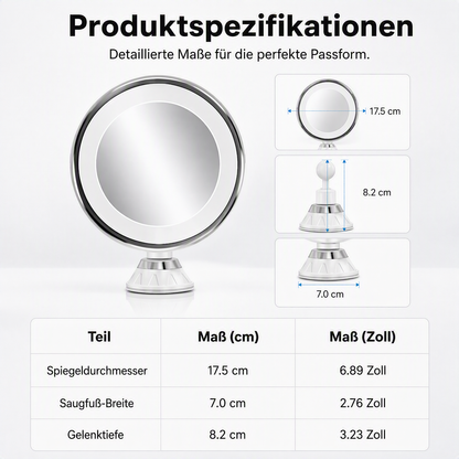 💥 50 % Rabatt ! Schminkspiegel 10-fach mit LED-Licht – Kein Bohren, voller Durchblick! 💄 Überall anbringbar, beleuchtet perfekt, 360° schwenkbar ✨ Limitiertes Angebot ⏳