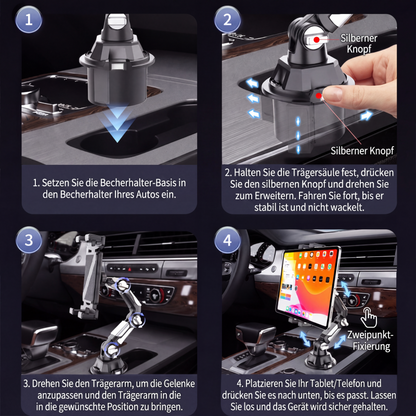 📢📢50% RABATT !!⏰Klappbarer Auto-Becherhalter-Tablethalter