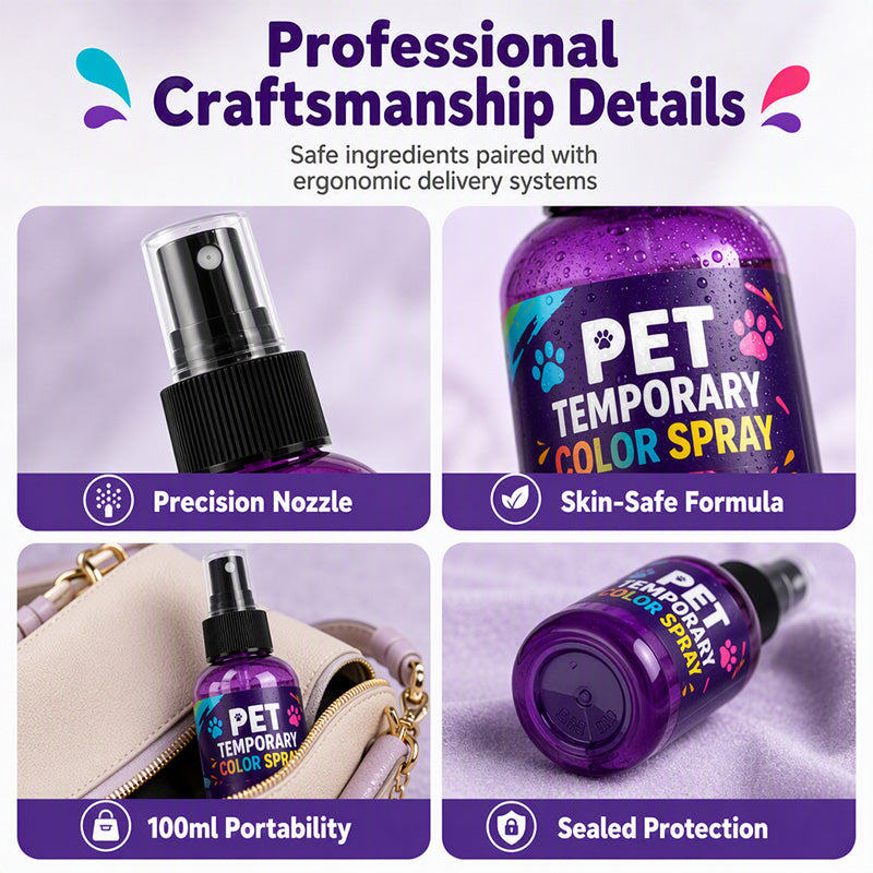 🌈 Temporäres Haustier-Haarfärbespray – Auswaschbar Ungiftig Hunde & Katzen Farbe
