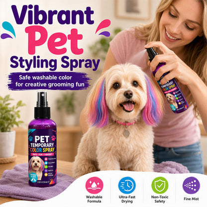 🌈 Temporäres Haustier-Haarfärbespray – Auswaschbar Ungiftig Hunde & Katzen Farbe