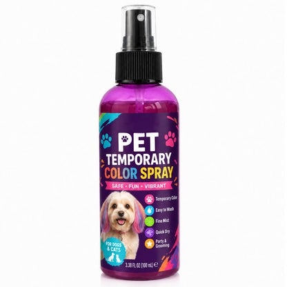 🌈 Temporäres Haustier-Haarfärbespray – Auswaschbar Ungiftig Hunde & Katzen Farbe