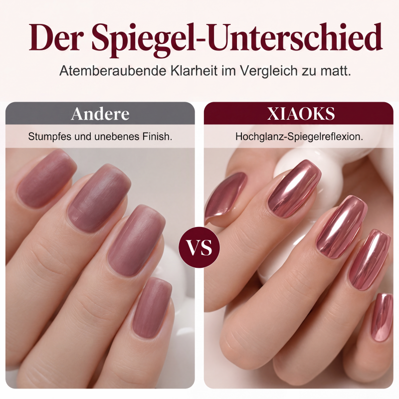 💅 50 % Rabatt ! Schnelltrocknender Metallic-Nagellack – Salon-Look ganz ohne Lampe! ✨ Trocknet an der Luft, splittert nicht ab, strahlender Spiegeleffekt 🌹