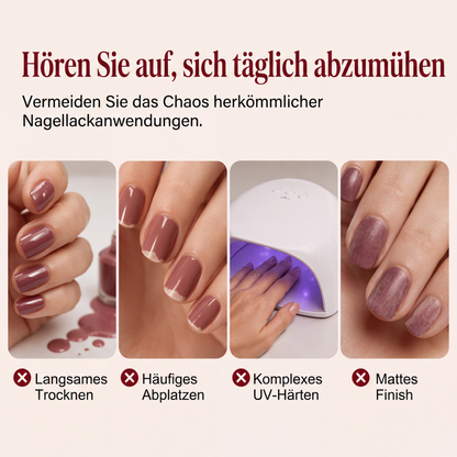 💅 50 % Rabatt ! Schnelltrocknender Metallic-Nagellack – Salon-Look ganz ohne Lampe! ✨ Trocknet an der Luft, splittert nicht ab, strahlender Spiegeleffekt 🌹