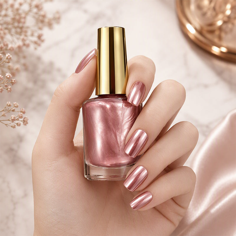 💅 50 % Rabatt ! Schnelltrocknender Metallic-Nagellack – Salon-Look ganz ohne Lampe! ✨ Trocknet an der Luft, splittert nicht ab, strahlender Spiegeleffekt 🌹