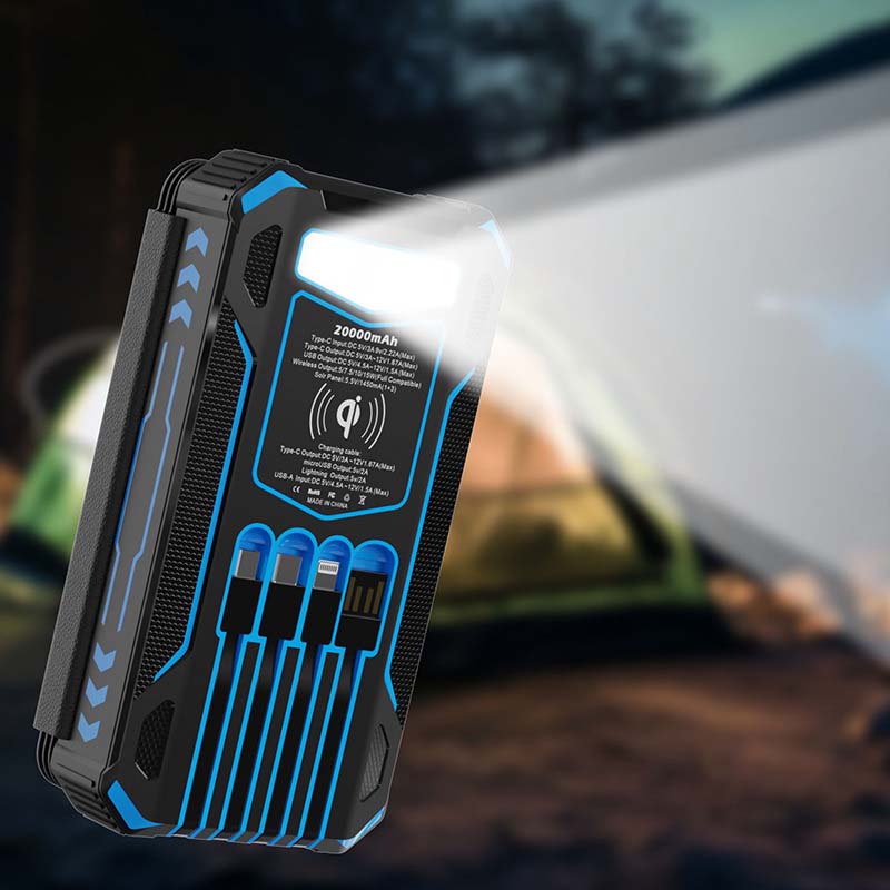 📢📢50% RABATT !!⏰Solar-Powerbank 20000mAh mit LED-Taschenlampe – Solarladefunktion, hohe Kapazität & helles Licht – Ideal für Outdoor, Camping & Notfälle 🔦