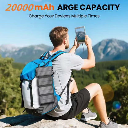 📢📢50% RABATT !!⏰Solar-Powerbank 20000mAh mit LED-Taschenlampe – Solarladefunktion, hohe Kapazität & helles Licht – Ideal für Outdoor, Camping & Notfälle 🔦