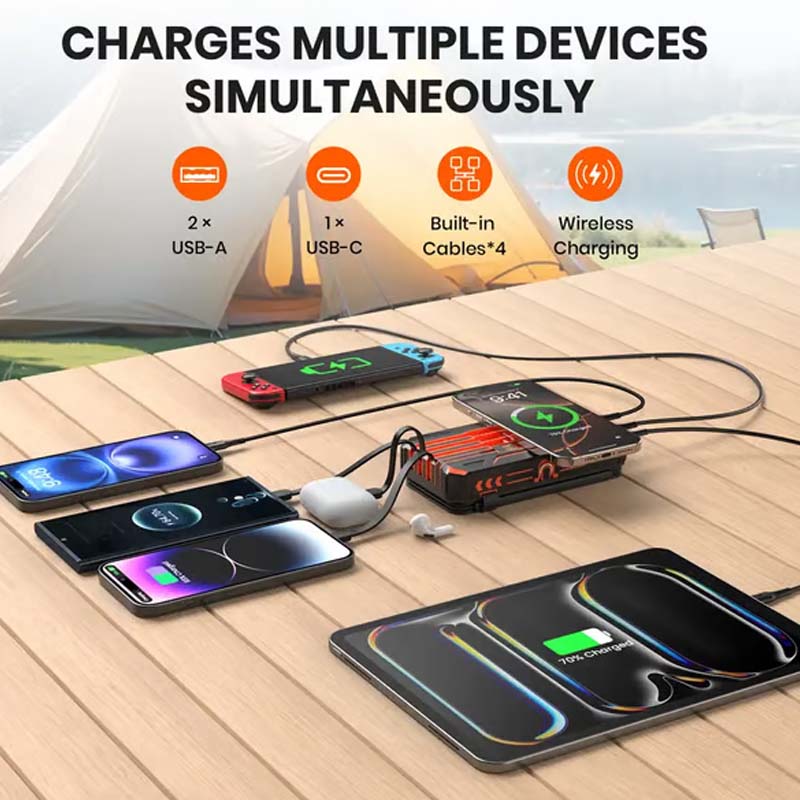 📢📢50% RABATT !!⏰Solar-Powerbank 20000mAh mit LED-Taschenlampe – Solarladefunktion, hohe Kapazität & helles Licht – Ideal für Outdoor, Camping & Notfälle 🔦