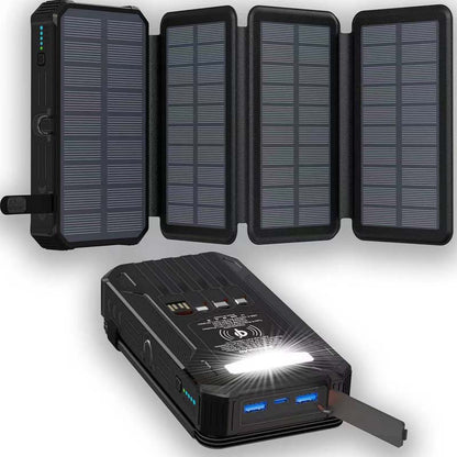 📢📢50% RABATT !!⏰Solar-Powerbank 20000mAh mit LED-Taschenlampe – Solarladefunktion, hohe Kapazität & helles Licht – Ideal für Outdoor, Camping & Notfälle 🔦