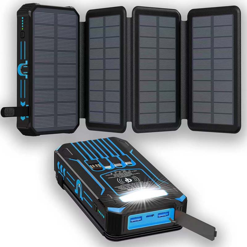 📢📢50% RABATT !!⏰Solar-Powerbank 20000mAh mit LED-Taschenlampe – Solarladefunktion, hohe Kapazität & helles Licht – Ideal für Outdoor, Camping & Notfälle 🔦