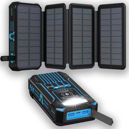 📢📢50% RABATT !!⏰Solar-Powerbank 20000mAh mit LED-Taschenlampe – Solarladefunktion, hohe Kapazität & helles Licht – Ideal für Outdoor, Camping & Notfälle 🔦