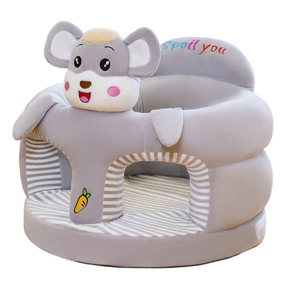 ✨50% Rabatt✨🐻 Cartoon‑Baby‑Stützsofa – Anti‑Roll‑Sitzsessel für Babys mit stabiler Rückenlehne, weicher Plüsch‑Bodensitz für Kleinkinder