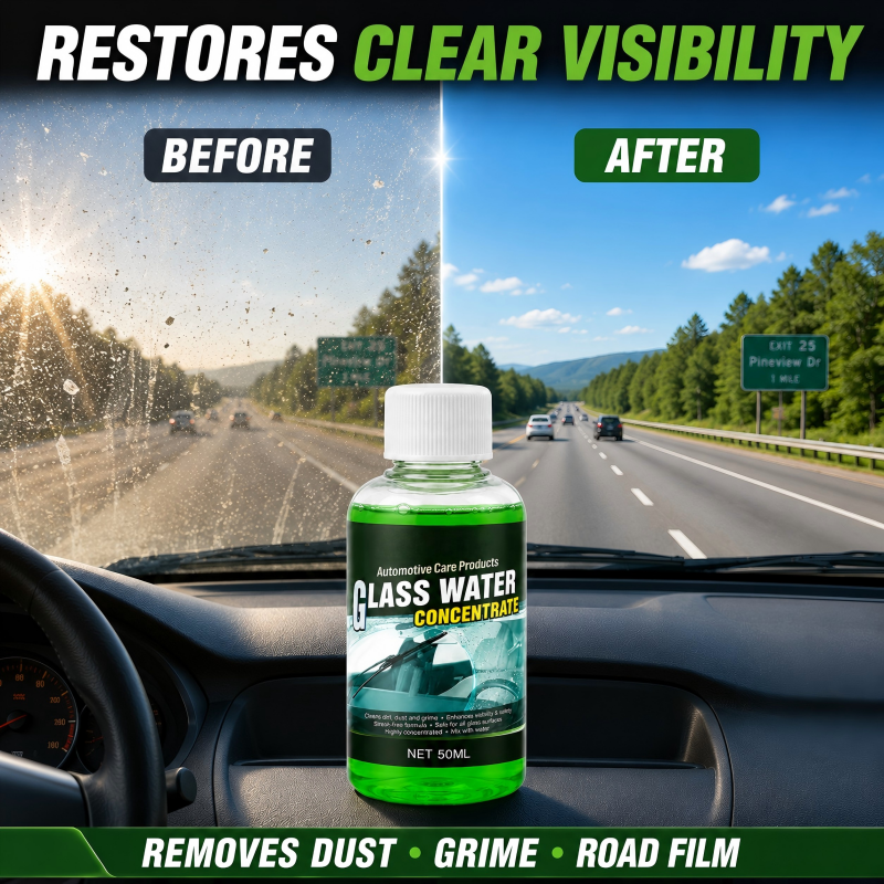 💧 50 % Rabatt ! Autoglas-Wasserkonzentrat – 10ml ergibt 1L, kristallklare Sicht! ✨ Entfernt Schmutz & Insekten, streifenfrei, blendfrei 🚗 Limitiertes Angebot ⏳