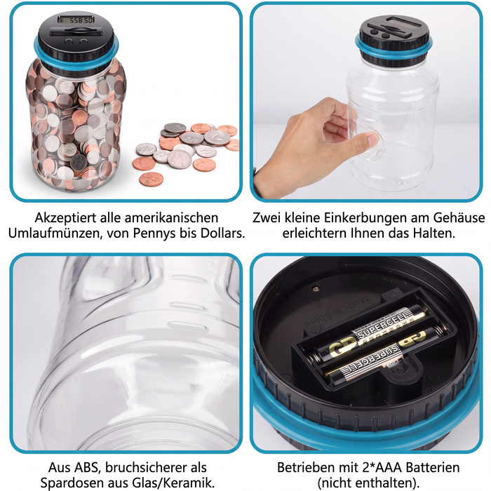 💰✨50 % RABATT! 🏦 Digitale Spardose mit automatischer Münzzählung – Verfolgt Ersparnisse, legt Sparziele fest und macht das Sparen für Kinder und Erwachsene zum Spaß. Über 9.584 clevere Sparer vertrauen bereits darauf!✨