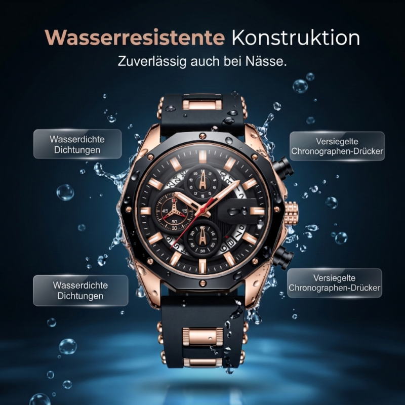 📢📢50% RABATT !!⏰Sportliche Herren-Chronographen-Uhr