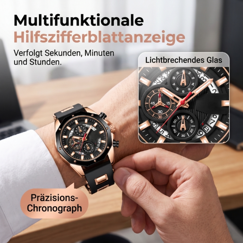 📢📢50% RABATT !!⏰Sportliche Herren-Chronographen-Uhr