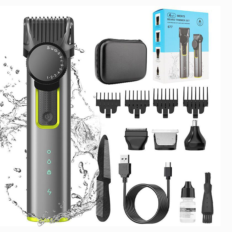 💈 4-in-1 Haarschneider-Set – Haar, Bart & Nase perfekt gepflegt! ✂️ Kabellos, 1–12 mm verstellbar, IPX5-wasserbeständig 💧 Bis zu 90 Min. Laufzeit 🔋