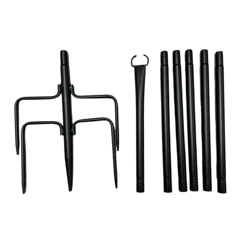 ✨ Outdoor-Mast für Lichterketten – Sicherer Halt für Gartenzauber! 🎉 Höhenverstellbar, robustes Metall, 5-Zacken-Sockel, oberer Haken ⚡ Limitiertes Angebot ⏳