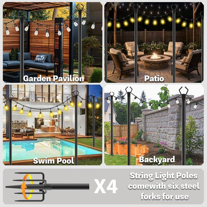 ✨ Outdoor-Mast für Lichterketten – Sicherer Halt für Gartenzauber! 🎉 Höhenverstellbar, robustes Metall, 5-Zacken-Sockel, oberer Haken ⚡ Limitiertes Angebot ⏳