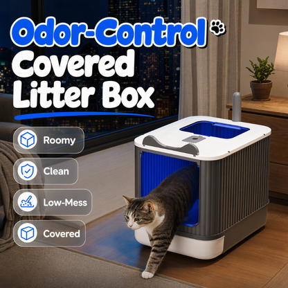 🔥 50 % Rabatt! Geschlossene Katzentoilette mit Geruchskontrolle – weniger Schmutz und Schluss mit verstreuter Streu! 🐾 Geschlossenes Design mit Einstieg von oben für einfache Reinigung 🧹 Zeitlich begrenztes Angebot ⏰
