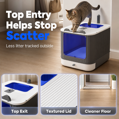 🔥 50 % Rabatt! Geschlossene Katzentoilette mit Geruchskontrolle – weniger Schmutz und Schluss mit verstreuter Streu! 🐾 Geschlossenes Design mit Einstieg von oben für einfache Reinigung 🧹 Zeitlich begrenztes Angebot ⏰