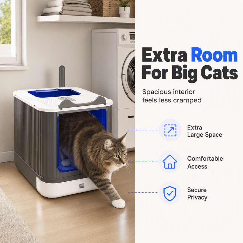 🔥 50 % Rabatt! Geschlossene Katzentoilette mit Geruchskontrolle – weniger Schmutz und Schluss mit verstreuter Streu! 🐾 Geschlossenes Design mit Einstieg von oben für einfache Reinigung 🧹 Zeitlich begrenztes Angebot ⏰