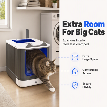 🔥 50 % Rabatt! Geschlossene Katzentoilette mit Geruchskontrolle – weniger Schmutz und Schluss mit verstreuter Streu! 🐾 Geschlossenes Design mit Einstieg von oben für einfache Reinigung 🧹 Zeitlich begrenztes Angebot ⏰