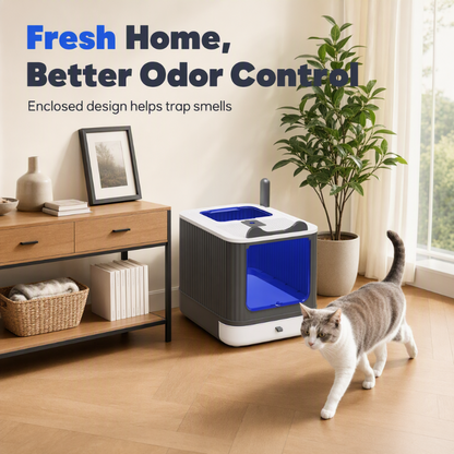🔥 50 % Rabatt! Geschlossene Katzentoilette mit Geruchskontrolle – weniger Schmutz und Schluss mit verstreuter Streu! 🐾 Geschlossenes Design mit Einstieg von oben für einfache Reinigung 🧹 Zeitlich begrenztes Angebot ⏰