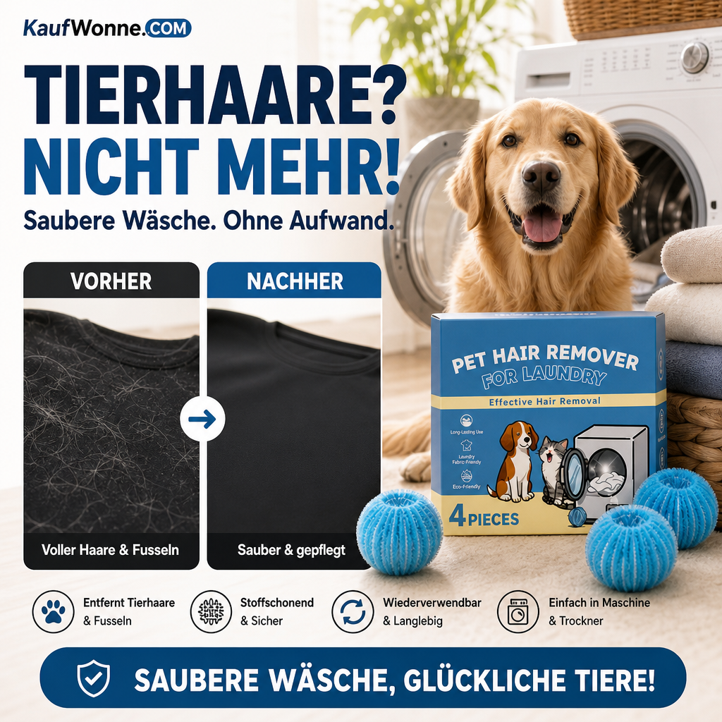 🐾 KAUFE 2, ERHALTE 1 GRATIS! 🧺 Waschkugeln – Entfernen Tierhaare, wiederverwendbar & effektiv ✨