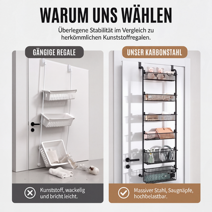 🚪 Türkorb-Organizer – Mehr Stauraum ohne Bohren! 🧺 Mehrere Ebenen, offenes Design, einfacher Zugriff ✨ Platzsparend für Bad, Küche, Schlafzimmer & Waschküche
