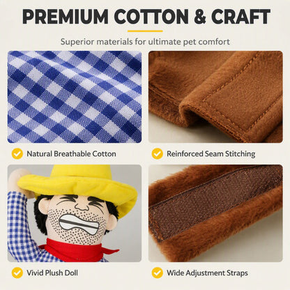 💥 50 % Rabatt! Lustiges Cowboy-Reiter-Kostüm für Hunde – Mach dein Haustier im Handumdrehen zum Star! 🤠 Mit bequemem Sattel; robust und langlebig 🐾 Zeitlich begrenztes Angebot ⏳