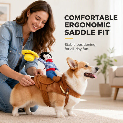 💥 50 % Rabatt! Lustiges Cowboy-Reiter-Kostüm für Hunde – Mach dein Haustier im Handumdrehen zum Star! 🤠 Mit bequemem Sattel; robust und langlebig 🐾 Zeitlich begrenztes Angebot ⏳