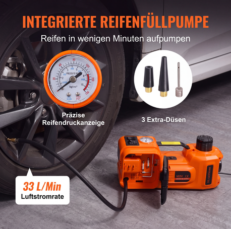 📢📢50% RABATT !!🚗🔧 12-in-1-Wagenheber-Set, max. 5 t, hydraulischer Wagenheber mit elektrischem Schlagschrauber, eingeb. Pumpe & LED-Licht, tragb. Aufzug ✨